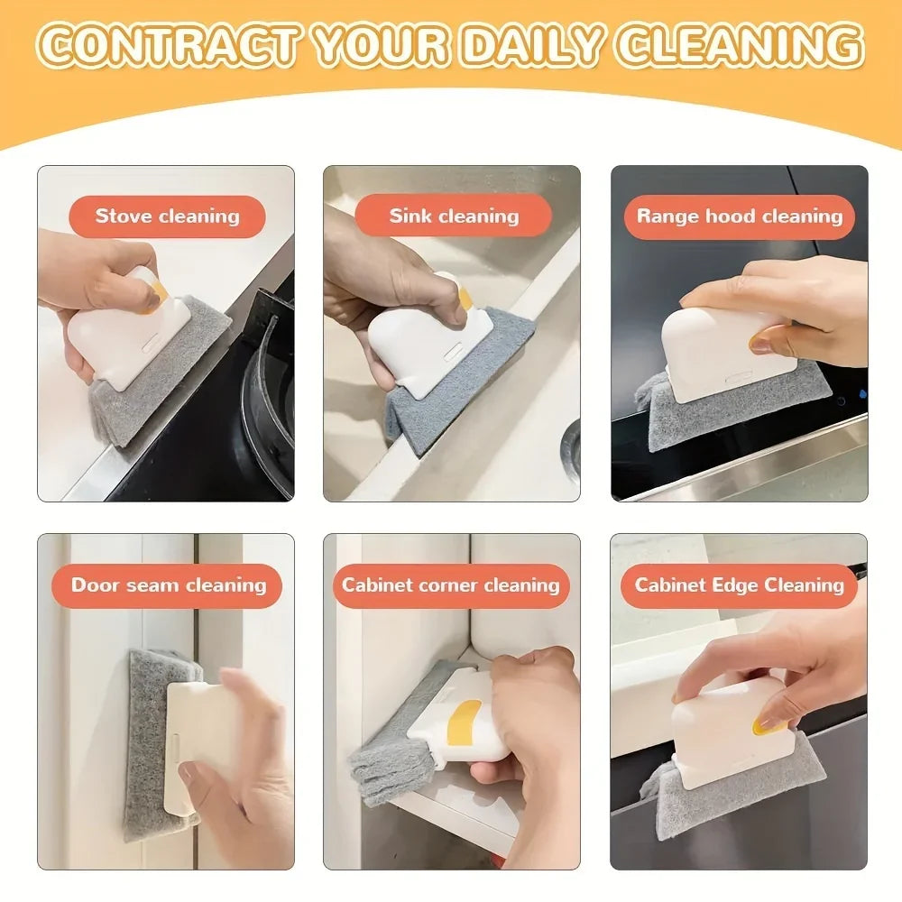 Window Cleaning Brush Windowsill Groove Deadend Cabinet Crevice Brush Universal Window and Door Track Cleaning Brush